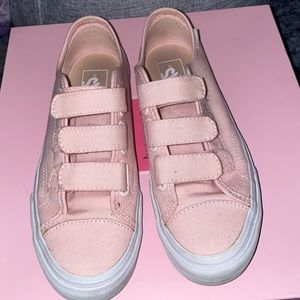 Powder pink Velcro vans